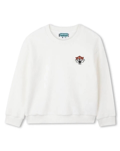 Детская толстовка белого цвета из хлопка Kenzo kids