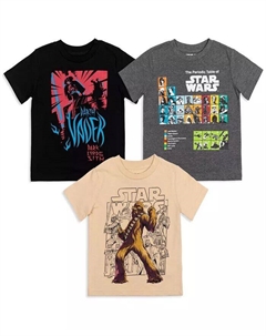 Набор из 3 футболок «Звездные войны для маленьких мальчиков, мандалорец, Дарт Вейдер, Чубакка, штурмовик», мультиколор Star wars