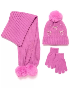 Большой набор для девочек: шапка, перчатки и шарф, фиолетовый Inmocean