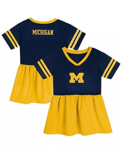 Платье из джерси для девочек дошкольного возраста, темно-синее/кукурузное, с логотипом стадиона «Мичиганские росомахи» Outerstuff