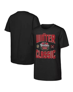 Футболка игрового дня Chicago Blackhawks для мальчиков и девочек постарше, черная, NHL Winter Classic 2025 Outerstuff