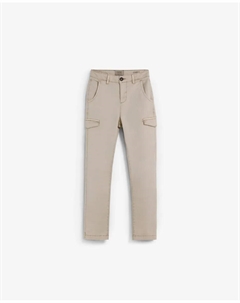 Детские брюки карго из хлопка с обычным кроем, бежевый Scalpers