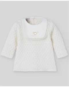 Вязаный детский жакет с текстурой, коллекция Пони PAZ Rodríguez, светло-бежевый Paz rodriguez