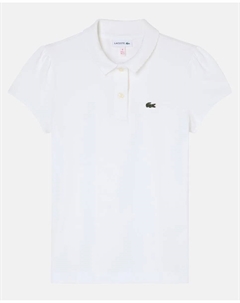 Маленькая футболка-поло для девочки, белый Lacoste
