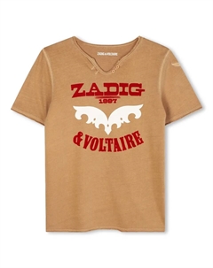 Детская хлопковая футболка, оранжевый Zadig&voltaire
