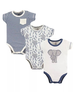 Боди с длинными рукавами из органического хлопка для маленьких мальчиков, 3 шт., Ежик, оранжевый Touched by nature