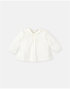 Белый детский блузон со складками Tutto piccolo