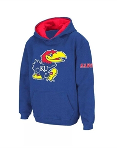 Пуловер с капюшоном и большим логотипом Big Boys Royal Kansas Jayhawks, синий Stadium athletic