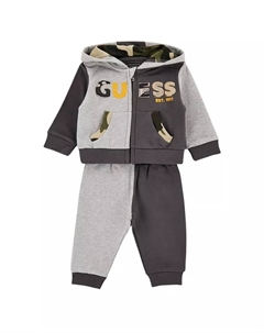 Детский комплект для мальчиков из двух предметов: топ с длинными рукавами и брюки в двухцветном исполнении, мультиколор Guess