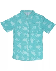 Мальчиковая классическая рубашка с коротким рукавом на пуговицах, синий Tommy bahama