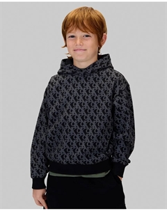 Детская толстовка с капюшоном и принтом, черный Calvin klein