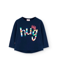 Детская футболка с круглым вырезом и длинными рукавами, темно-синий Boboli