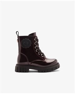 Ботинки Combat с блестящей пластиковой отделкой, бордовый Conguitos