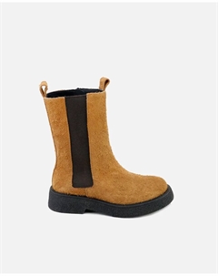 Унисекс кожаные ботинки с резинкой и молнией, песочный Eli 1957