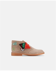 Детские ботинки из текстиля с кожаной подошвой, бежевый Clarks