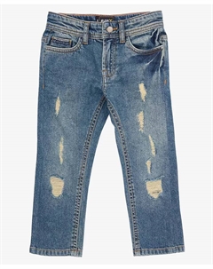 Джинсы для мальчиков с эффектом поношенности 2T-4T, синий Raw x