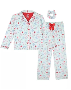 Маленькие и большие девочки пижамный комплект из 3 предметов: куртка, штаны и сканчи Max & olivia