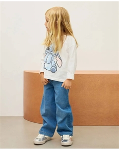 Детские джинсовые брюки с широкими штанинами на резинке, серый Kids el corte inglés