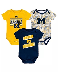 Детский набор из 3 боди Michigan Wolverines Sunday Comics для мальчиков и девочек Outerstuff