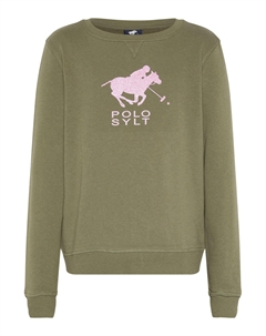 Свитер с блестящим принтом на этикетке Polo sylt