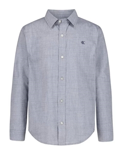 Мальчиковая футболка CK Textured с длинным рукавом для возраста 8-20 лет, синий Calvin klein