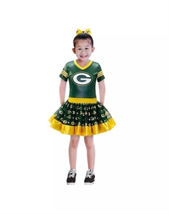 Большие девочки Зеленый Green Bay Packers Тутю Хвост Воротник-стойка Костюм для игрового дня Jerry leigh