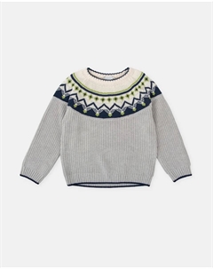 Серый детский трикотажный свитер с узором Tutto piccolo