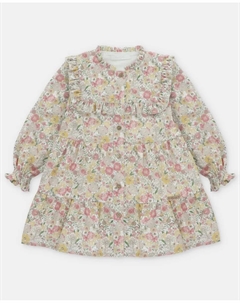 Детское хлопковое платье с цветочным принтом на цвет песка, светло-коричневый Martin aranda