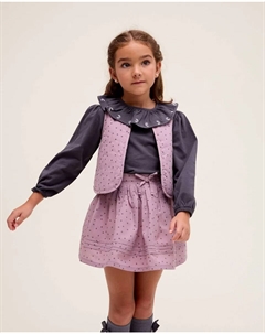 Жилет для девочки с принтом звезд, сиреневый Dadati