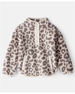 Детская толстовка с частичной застежкой на кнопках для девочек Cheetah размер 2T-5T, загар/бежевый Carter`s