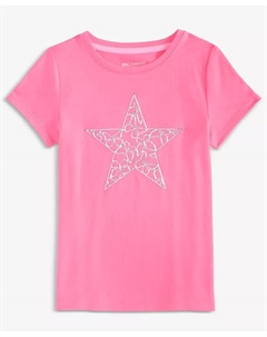 Футболка с коротким рукавом для девочек Toddler 2T-4T с металлическим принтом звезды, розовый Epic threads