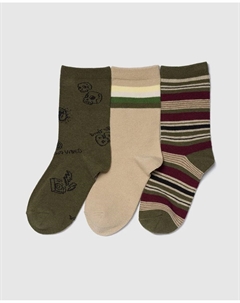 Набор из 3 детских носков с фантазийным рисунком, мультиколор Gap