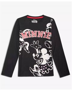 Футболка для девочек 5-20 с принтом Минни Маус, черный Epic threads
