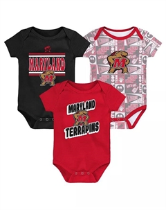 Новорожденный боди Sunday Comics с символикой Maryland Terrapins, красный, набор из 3 штук Outerstuff