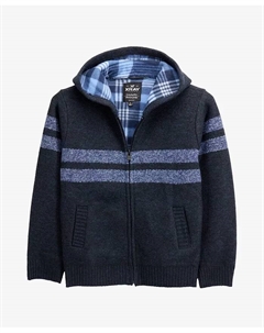 Мальчиковый худи с фланелевой подкладкой и молнией на всю длину в полоску, мультиколор Xray