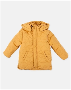 Детский пуховик с капюшоном, съемный, горчичного цвета Tutto piccolo