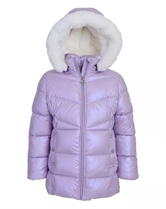 Детская и маленькая девочка стадионная пуховая куртка, фиолетовый Michael kors