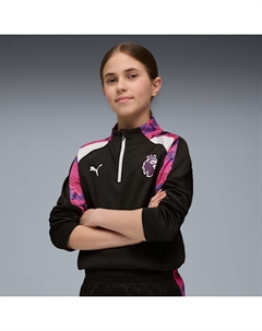 Футболка с застежкой-молнией на четверть для больших детей Premier League Brilliance, черный Puma