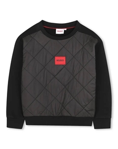 Детская толстовка черного цвета с длинными рукавами Hugo