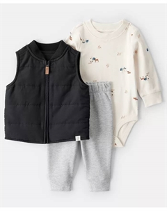 Комплект для мальчиков из 3 предметов: безрукавка, боди и штанишки, мультиколор Carter`s