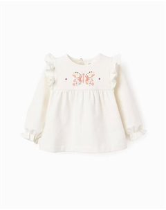 Детская толстовка на вешалке с цветочным принтом и воланами, белый Zippy