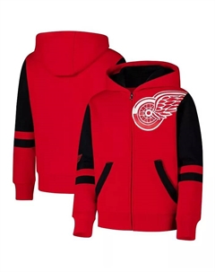 Толстовка с капюшоном Big Boys and Girls Red Detroit Red Wings Face Off на молнии Outerstuff