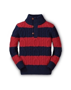 Свитер с воротником-стойкой и пуговицами для маленьких мальчиков, красный Hope & henry