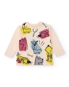 Красная детская толстовка с рисунком разных собак Tuc tuc