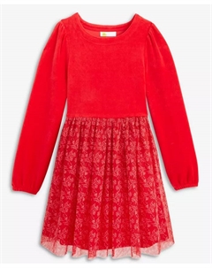 Детское платье из шифона с принтом, размеры 5-20, красный Epic threads