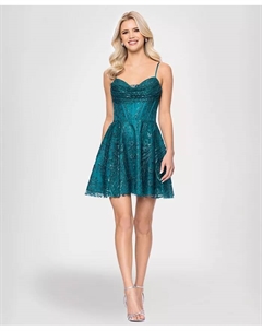 Длинное платье без рукавов с капюшоном для подростков мини, зеленый Blondie nites