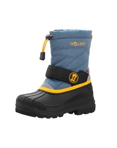 Детские зимние ботинки Telemark PRO стальной синий/манго Trollkids