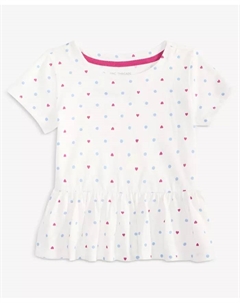 Детская блузка с пайетками и принтом в горошек для девочек 2T-4T, белый Epic threads