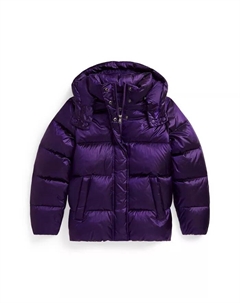 Детская куртка с капюшоном и воротником стойкой для девочек 7-16 лет, фиолетовый Polo ralph lauren
