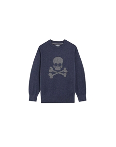 Свитер Skull Intarsia, marine blue Scalpers